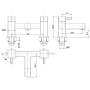 Newport Square Bath Filler - Chrome, technical drawing