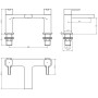 Solva Bath Filler - Brushed Brass, technical drawing