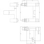 Swansea Bath Filler - Chrome, technical drawing
