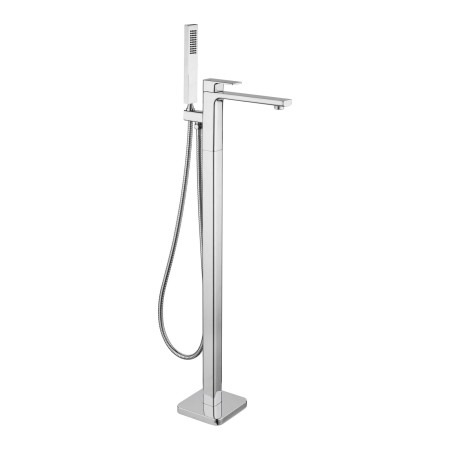 Quadrado Square Freestanding Bath Tap with Shower Mixer - Chrome