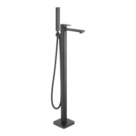 Quadrado Square Freestanding Bath Tap with Shower Mixer - Matte Black