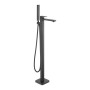Quadrado Square Freestanding Bath Tap with Shower Mixer - Matte Black