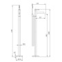 Redondo Round Freestanding Bath Tap with Shower Mixer - Matte Black, technical drawing