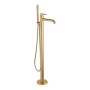 Redondo Round Freestanding Bath Tap with Shower Mixer - Brushed Brass