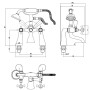 Tenby Bath Shower Mixer - Chrome, technical drawing