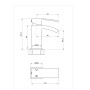 Brecon Modern Curve Basin Mono - Chrome, technical drawing