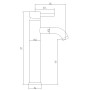 Chepstow Freestanding Mono Mixer Tap - Chrome, technical drawing