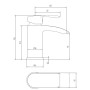 Holyhead Modern Round Basin Mono & Waste - Chrome, technical drawing