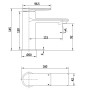Risca Mono Mixer Tap + Waste - Chrome, technical drawing