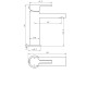 Solva Mono Mixer Tap + Waste - Matte Black, technical drawing