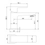 Swansea Mini Mono Mixer Tap & Waste - Chrome, technical drawing