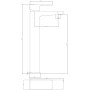 Swansea Freestanding Mono Mixer Tap - Brushed Brass, technical drawing