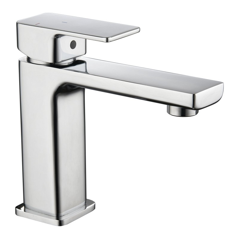 Quadrado Square ECO Control/Cold Water Start Basin Mixer - Chrome