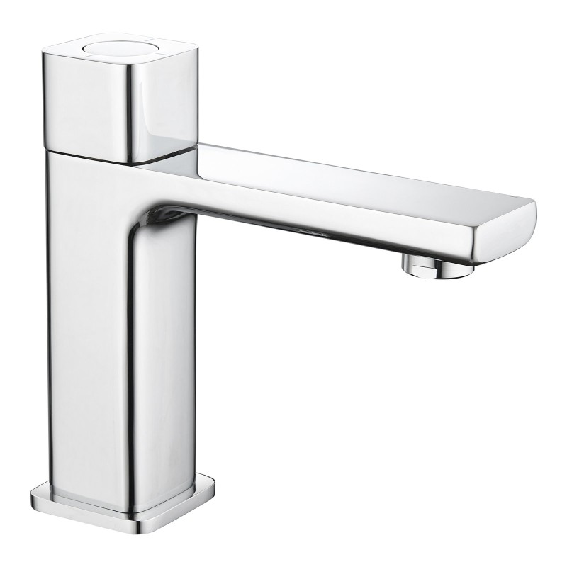 Quadrado Square Push Button Basin Mixer - Chrome