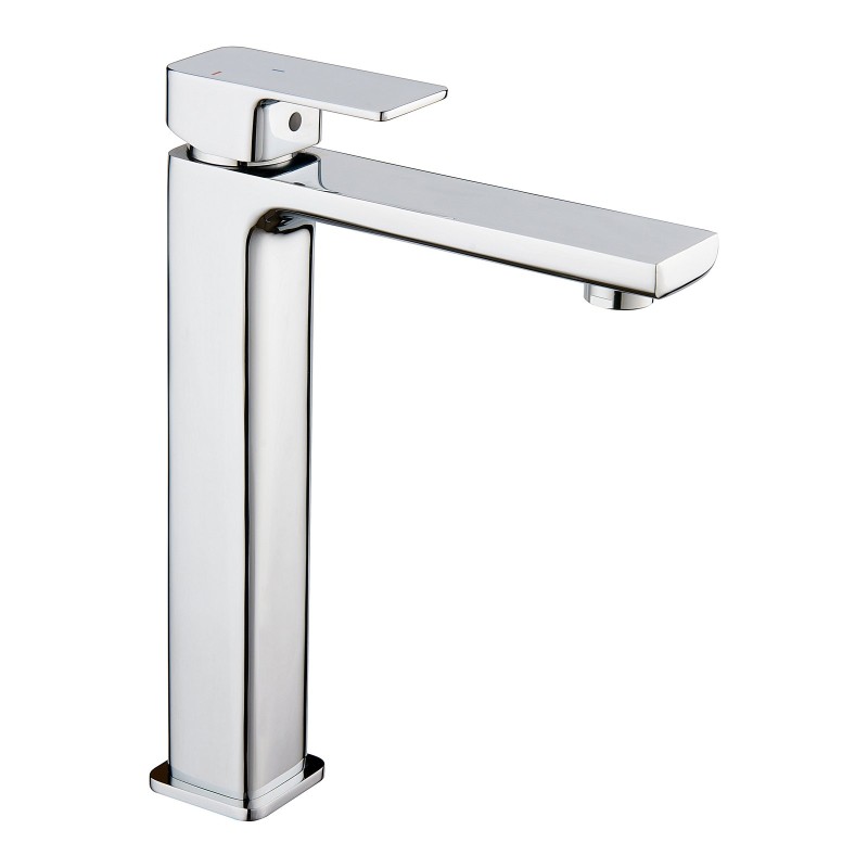 Quadrado Square Tall ECO Control/Cold Water Start Basin Mixer - Chrome