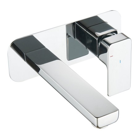 Quadrado Square Wall Mounted ECO Control/Cold Water Start Basin Mixer - Chrome