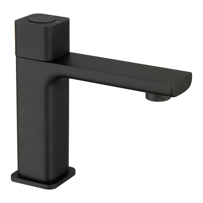 Quadrado Square Push Button Basin Mixer - Matte Black