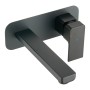 Quadrado Square Wall Mounted ECO Control/Cold Water Start Basin Mixer - Matte Black