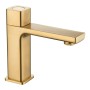 Quadrado Square Push Button Basin Mixer - Brushed Brass