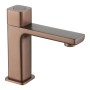 Quadrado Square Push Button Basin Mixer - Brushed Bronze