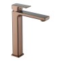 Quadrado Square Tall ECO Control/Cold Water Start Basin Mixer - Brushed Bronze