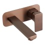 Quadrado Square Wall Mounted ECO Control/Cold Water Start Basin Mixer - Brushed Bronze