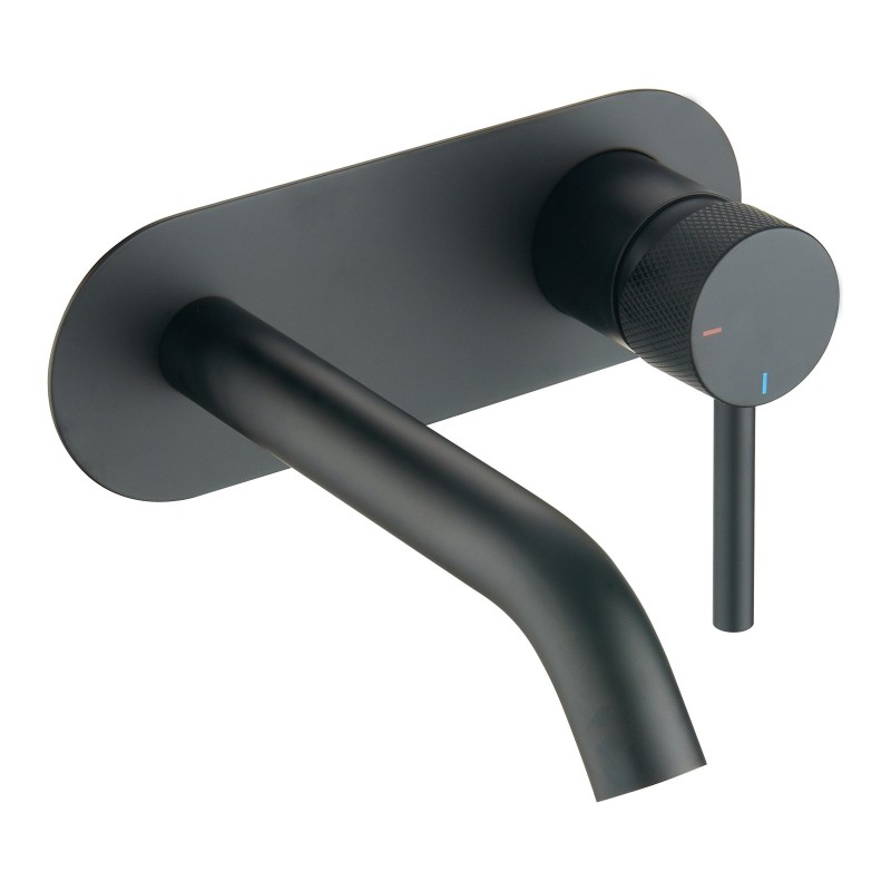 Redondo Round Wall Mounted ECO Control/Cold Water Start Basin Mixer - Matte Black