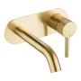 Redondo Round Wall Mounted ECO Control/Cold Water Start Basin Mixer - Brushed Brass