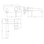 Redondo Round Wall Mounted ECO Control/Cold Water Start Basin Mixer - Brushed Brass, technical drawing