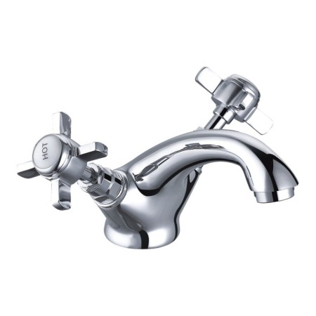 Tenby Cross Traditional Cross Basin Mixer - Chrome