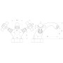 Tenby Cross Traditional Cross Basin Mixer - Chrome, technical drawing
