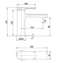 Wrexham Mono Mixer Tap + Waste - Chrome, technical drawing