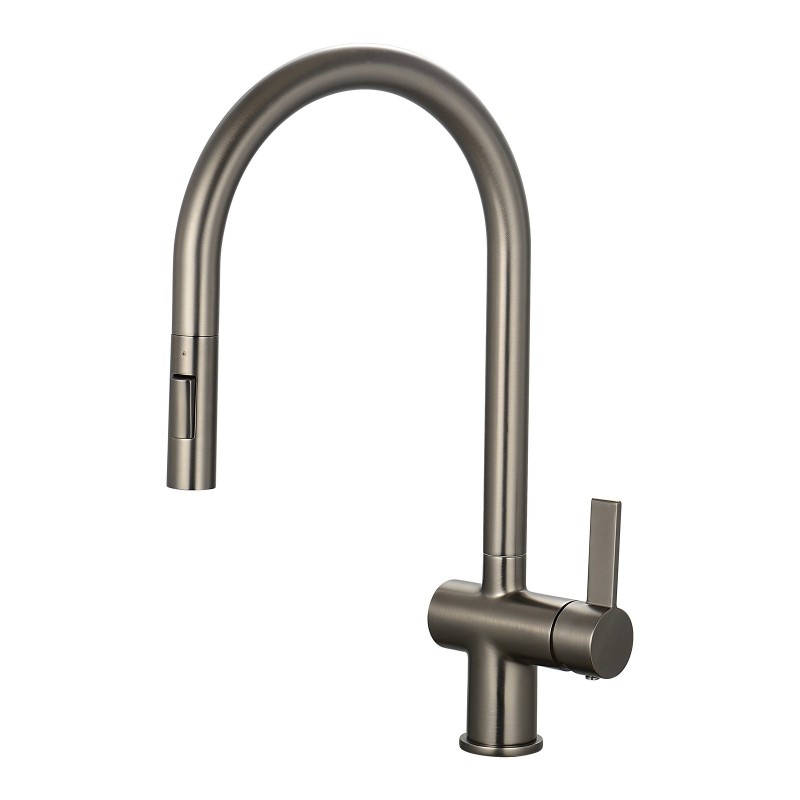 Mayhill Single Lever Pull Out Kitchen Tap - Gunmetal