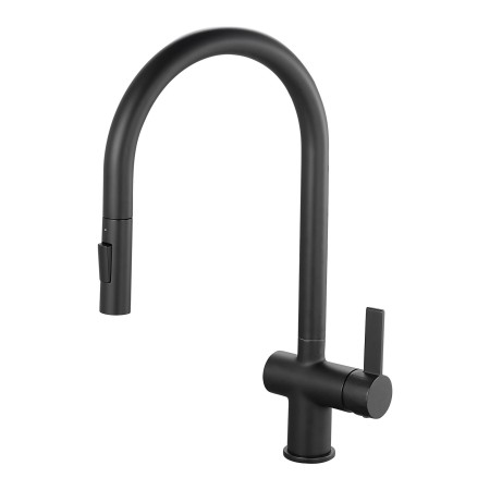 Mayhill Single Lever Pull Out Kitchen Tap - Black