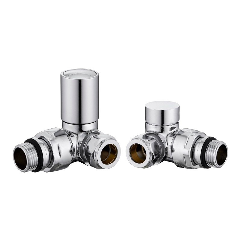 Corner Towel Rail Radiator Valves - Chrome
