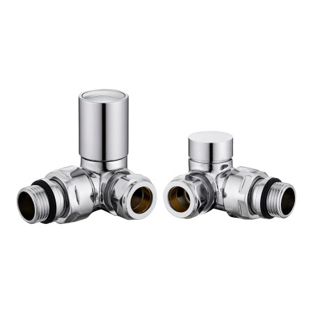 Corner Towel Rail Radiator Valves - Chrome