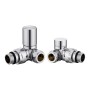 Corner Towel Rail Radiator Valves - Chrome