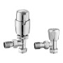 Angle TRV Rad Valves Twin Pack - Chrome