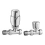 Straight TRV Rad Valves Twin Pack - Chrome