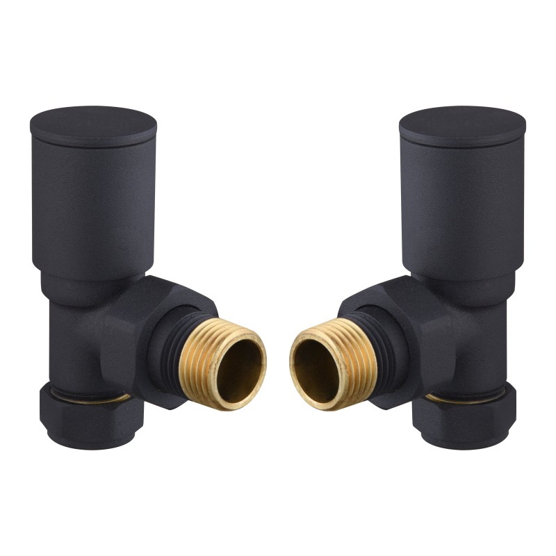 Modern Round Angle Towel Rail Valves - Anthracite
