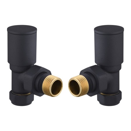 Modern Round Angle Towel Rail Valves - Anthracite