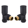 Modern Round Angle Towel Rail Valves - Anthracite