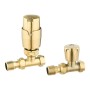 Straight TRV Rad Valves - Brushed Brass