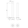 18mm Pipe Kits 180mm - Brushed Bronze, technical drawing
