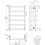 Hastings Towel Warmer 800x500mm - Brushed Bronze, technical drawing