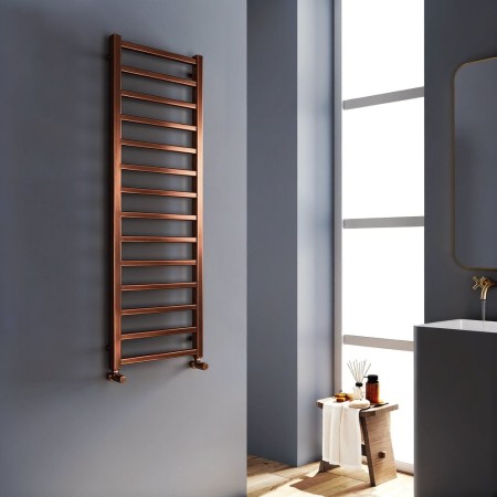 Levin Square Towel Radiator 1400x500mm - Brushed Bronze