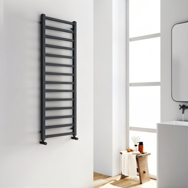 Levin Square Towel Radiator 1400x500mm - Matte Black