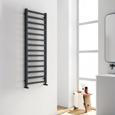 Levin Square Towel Radiator 1400x500mm - Matte Black