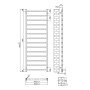 Levin Square Towel Radiator 1400x500mm - Matte Black, technical drawing