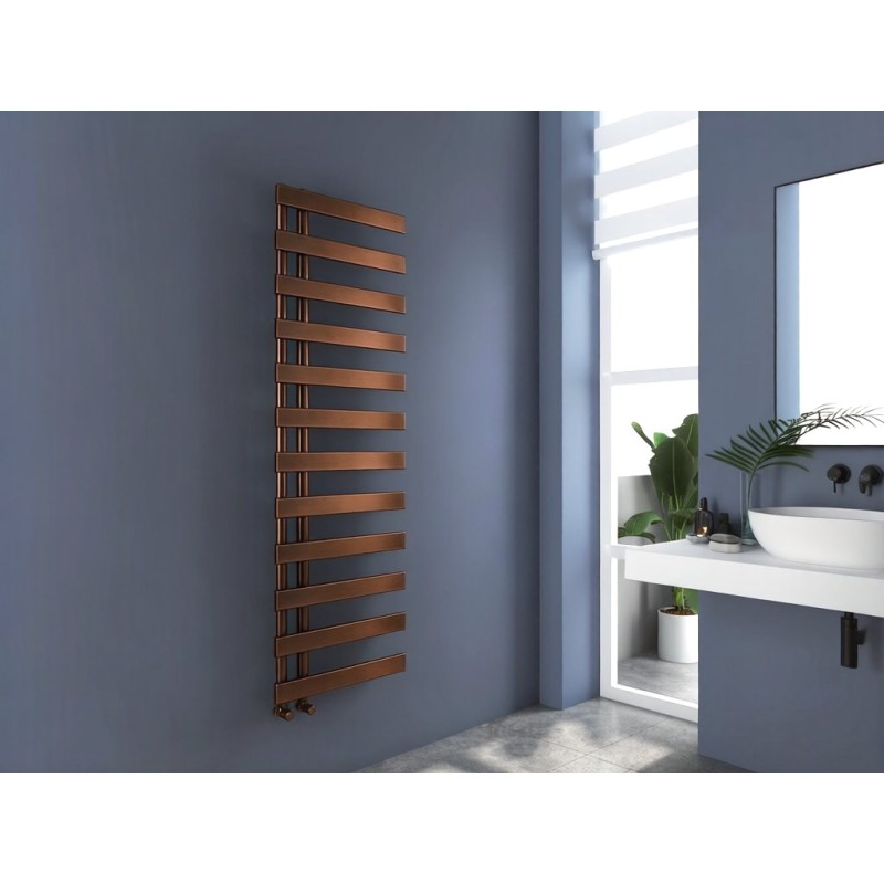 Milton Offset Towel Radiator 1564x500mm - Brushed Bronze